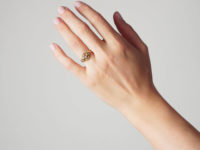 Edwardian 18ct Gold Knot Ring set with Three Diamonds