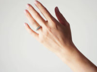 Victorian 18ct Gold, Diamond Five Stone Carved Half Hoop Ring