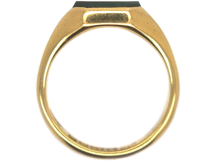 Art Deco 18ct Gold & Bloodstone Signet Ring