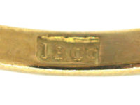 Art Deco 18ct Gold & Platinum, Diamond Solitaire Ring with Diamond Set Shoulders