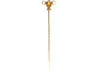 Edwardian 15ct Gold & Natural Pearl Tying the Knot Tie Pin