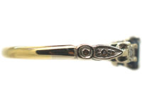 18ct White & Yellow Gold, Sapphire & Diamond Three Stone Ring