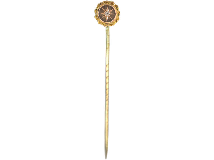 Victorian 9ct Gold Tie Pin set with a Paste