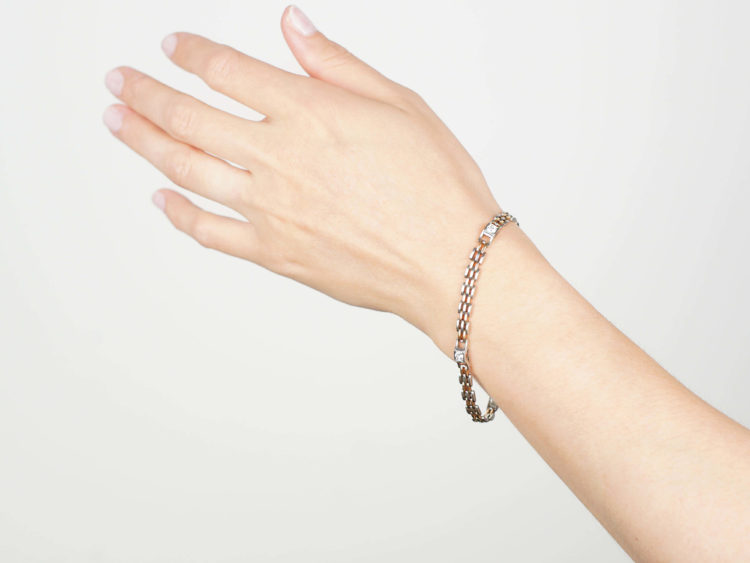Art Deco Two Colour Platinum & 18ct Gold Diamond Bracelet