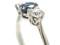 Platinum, Sapphire & Diamond Three Stone Ring