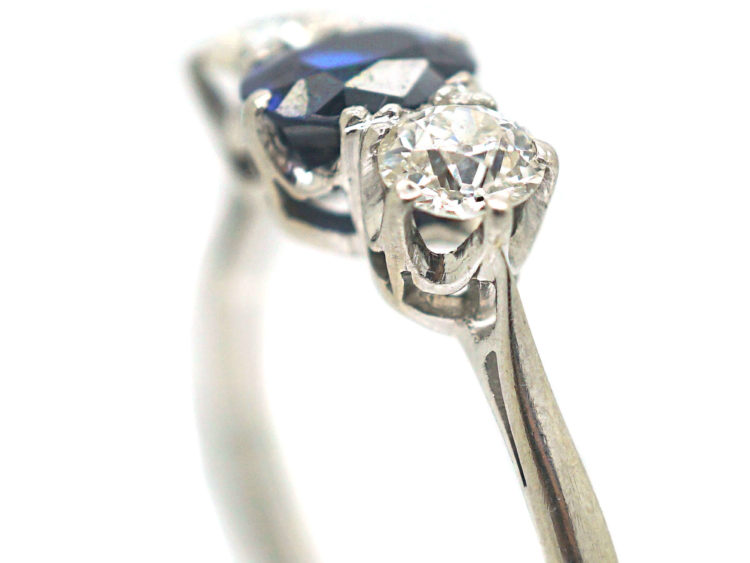 Platinum, Sapphire & Diamond Three Stone Ring