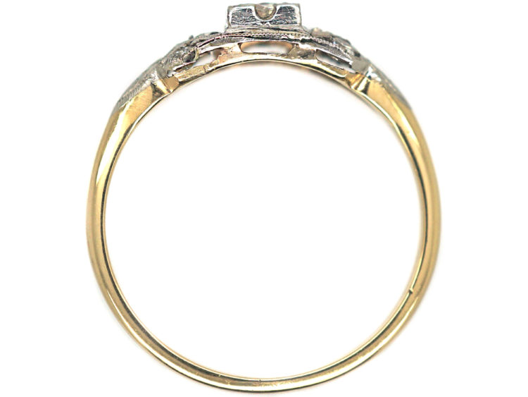 Art Deco 18ct Gold & Platinum Diamond Ring