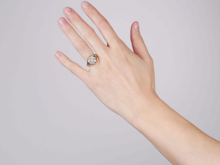 Victorian 18ct Gold Diamond Cluster Ring