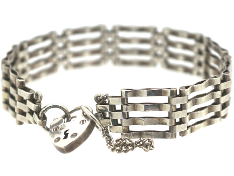 Silver Gate Bracelet with Padlock