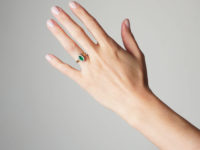 18t White & Yellow Gold Emerald & Diamond Marquise Ring