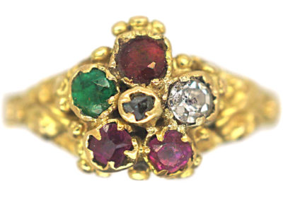 Georgian 15ct Gold Acrostic Ring that Spells Regard