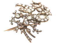 Early 19th Century 15ct Gold, Rose Diamond Large Floral Spray Brooch