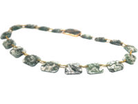 Georgian Gold & Moss Agate Necklace