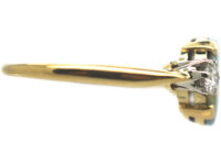 Art Deco 18ct Gold & Platinum, Diamond & Black Opal Ring