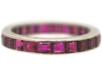 Art Deco 18ct White Gold & Ruby Eternity Ring