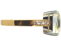 18ct Gold Yellow Ceylon Sapphire & Diamond Ring