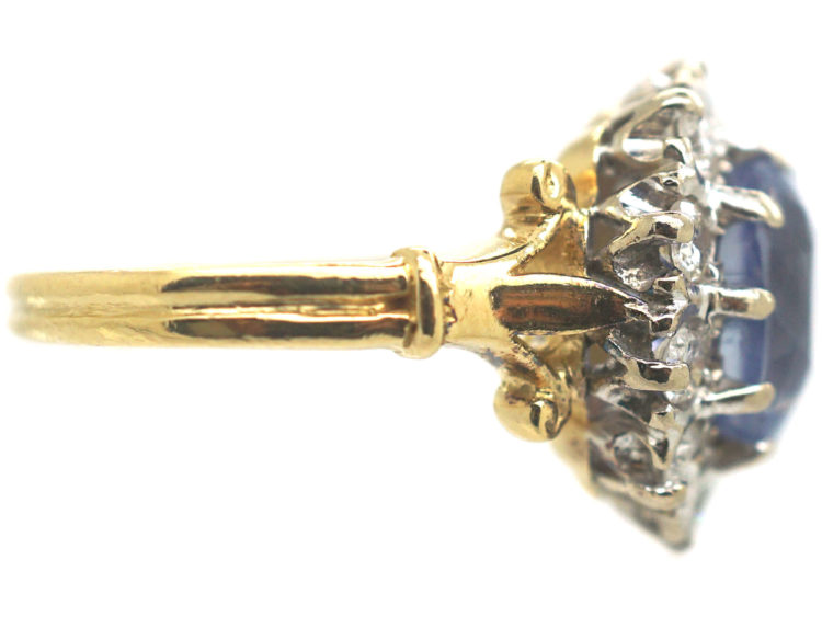 18ct Gold, Sapphire & Diamond Cluster Ring
