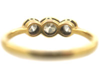 Art Deco 18ct Gold & Platinum, Three Stone Diamond Ring