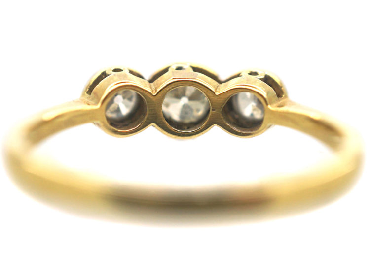 Art Deco 18ct Gold & Platinum, Three Stone Diamond Ring