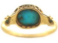 Victorian 18ct Gold, Turquoise & Rose Diamond Ring