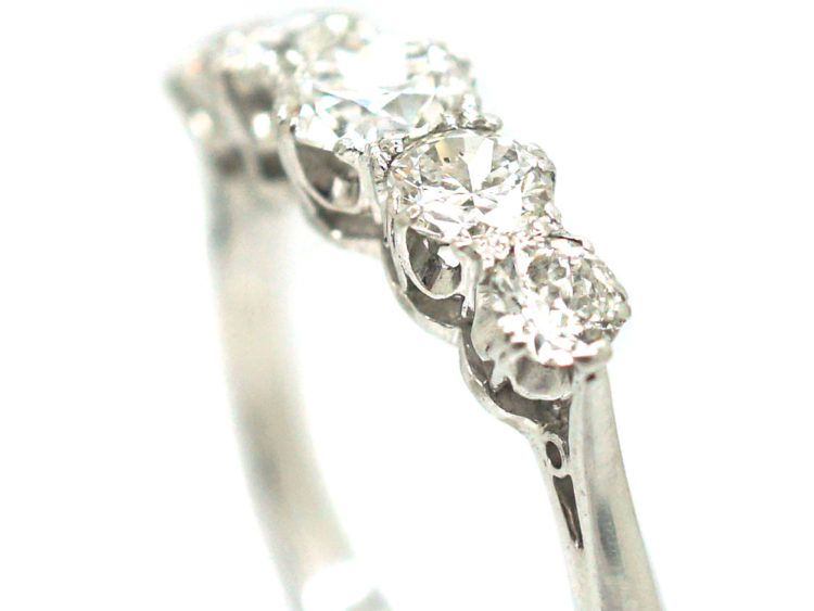18ct White Gold & Diamond Five Stone Ring