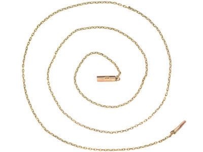 Edwardian Fine 9ct Gold Chain with Barrel Clasp