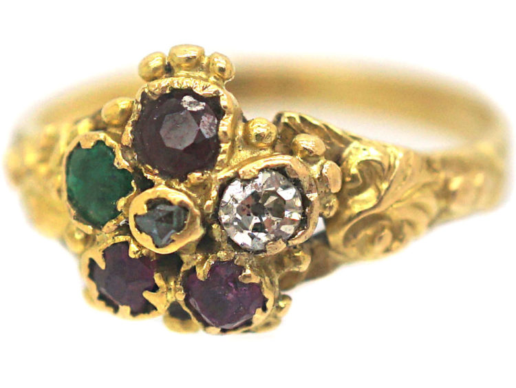 Georgian 15ct Gold Acrostic Ring that Spells Regard