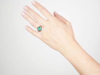 Georgian Emerald & Rose Cut Diamond Cluster Ring
