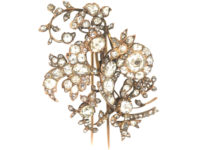 Early 19th Century 15ct Gold, Rose Diamond Large Floral Spray Brooch