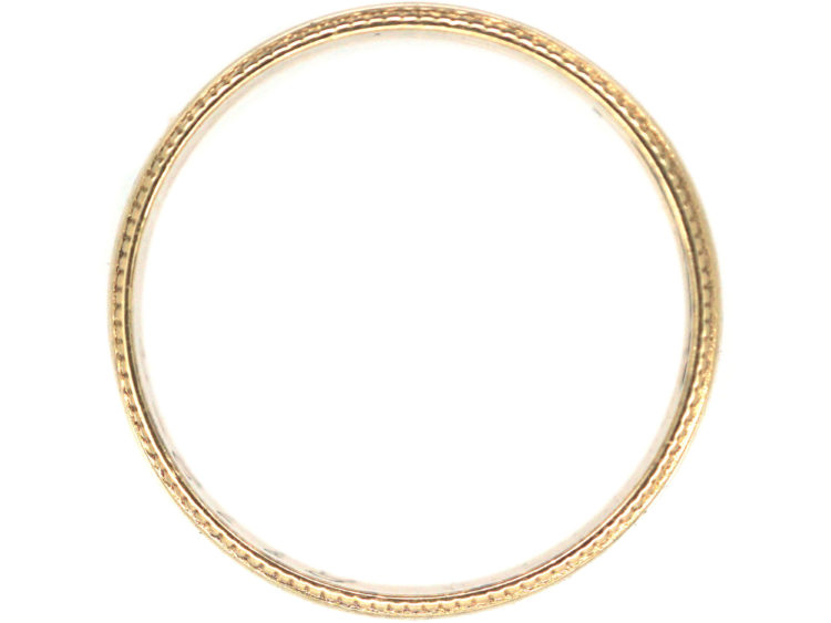 9ct Gold Wedding Ring with Decorated Edge