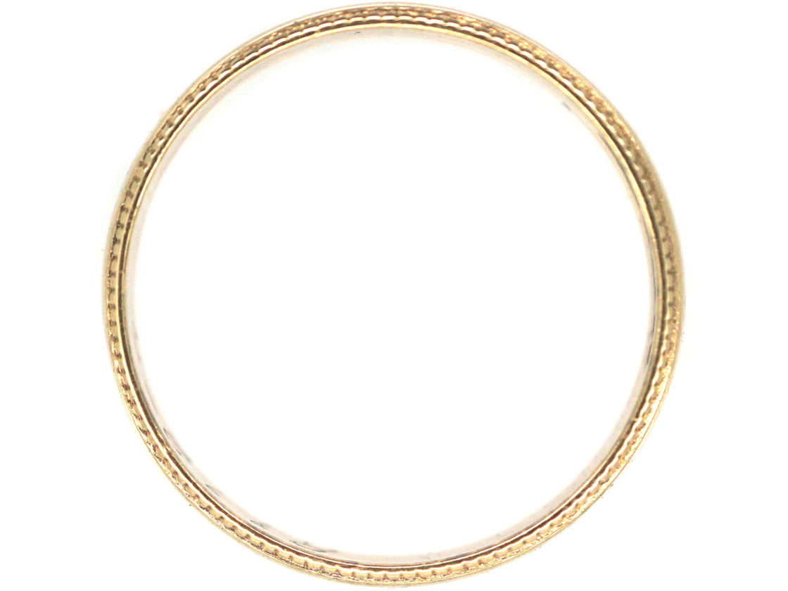 9ct Gold Wedding Ring with Decorated Edge (615P) | The Antique ...