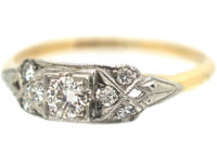Art Deco 18ct Gold & Platinum Diamond Ring
