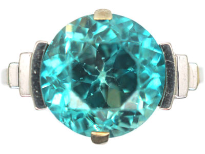 Art Deco 18ct White Gold Zircon Ring