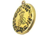 Victorian 18ct Gold & Black Enamel Earl's Locket