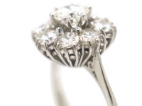 18ct White Gold Large Diamond Daisy Cluster Ring