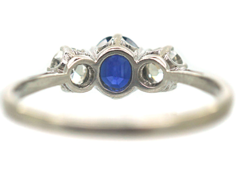 Platinum, Sapphire & Diamond Three Stone Ring