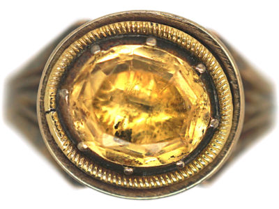 Georgian 15ct Gold Ring set with a Topaz