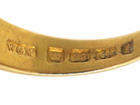 Victorian 18ct Gold Ring set with Five Diamonds in Square Settings
