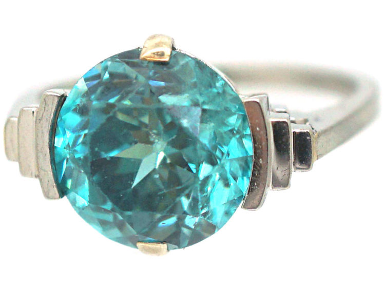 Art Deco 18ct White Gold Zircon Ring
