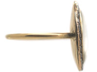 Georgian 9ct Gold Miniature Ring with Two Love Birds Surrounded by Flat Cut Garnets