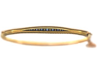 Edwardian 15ct Gold, Sapphire & Diamond Bangle