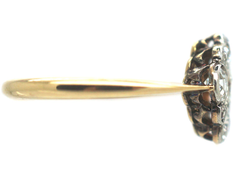 Edwardian 18ct Gold & Platinum Diamond Cluster Ring