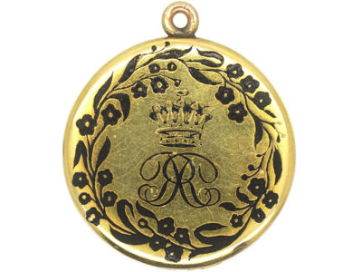 Victorian 18ct Gold & Black Enamel Earl's Locket