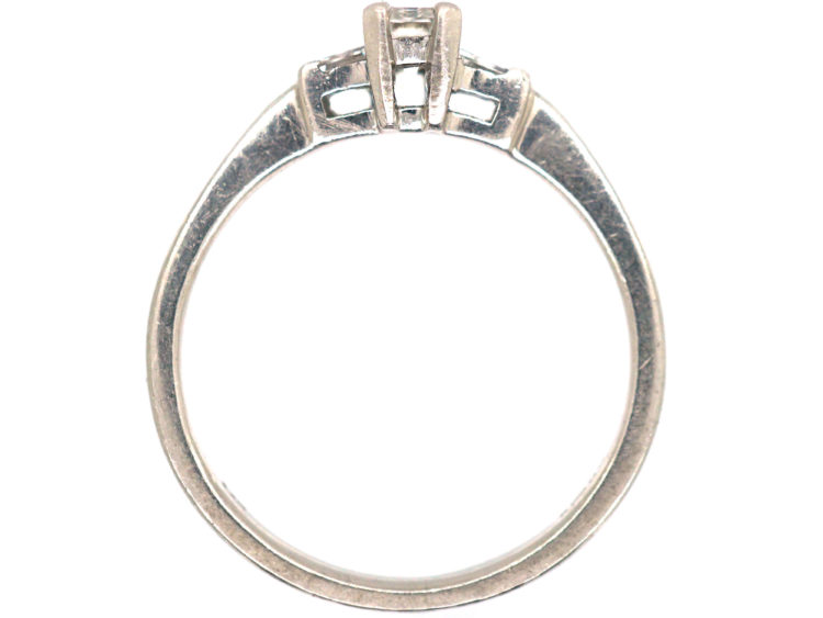 Platinum, Three Stone Baguette Diamond Ring