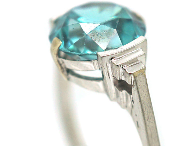 Art Deco 18ct White Gold Zircon Ring