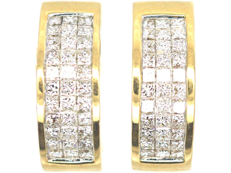 18ct Gold & Diamond Hoop Earrings