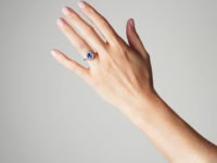 Edwardian 18ct Gold , Sapphire & Diamond Cluster Ring