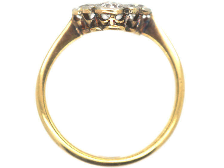 Edwardian 18ct Gold & Platinum Diamond Cluster Ring