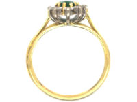 18t White & Yellow Gold Emerald & Diamond Marquise Ring