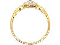 Edwardian 18ct Gold & Platinum, Diamond Daisy Cluster Ring